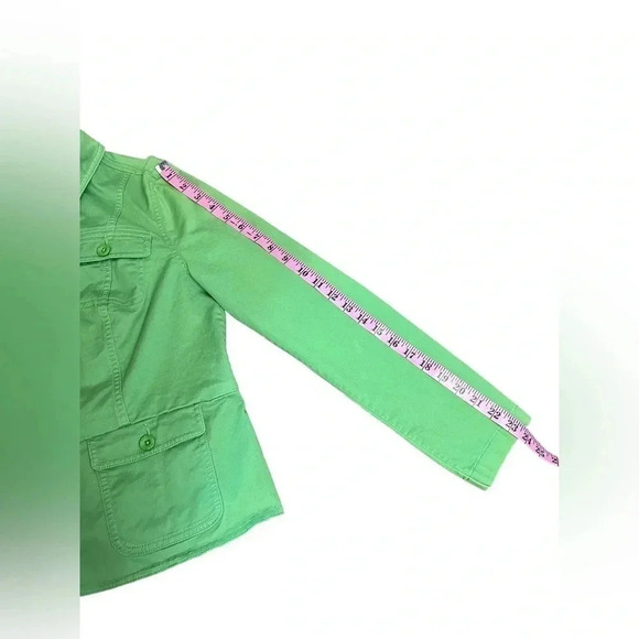 L.L. Bean Green Blazer Jacket Button Front Collared Women’s size XS Reg - Picture 13 of 15